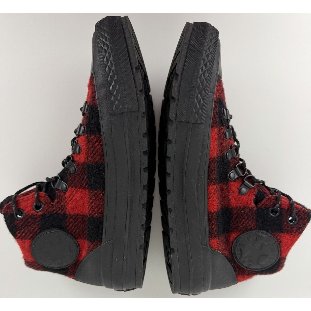Converse x Woolrich Unisex Black/Red Plaid Chuck Taylor All Star High Top, 6/7.5 - Picture 6 of 10